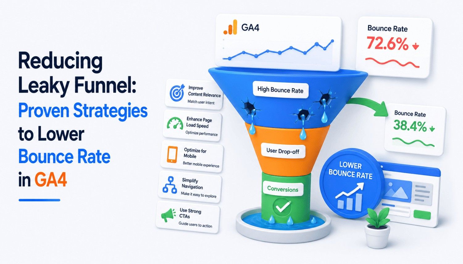 Reducing Leaky Funnel Proven Strategies to Lower Bounce Rate in GA4