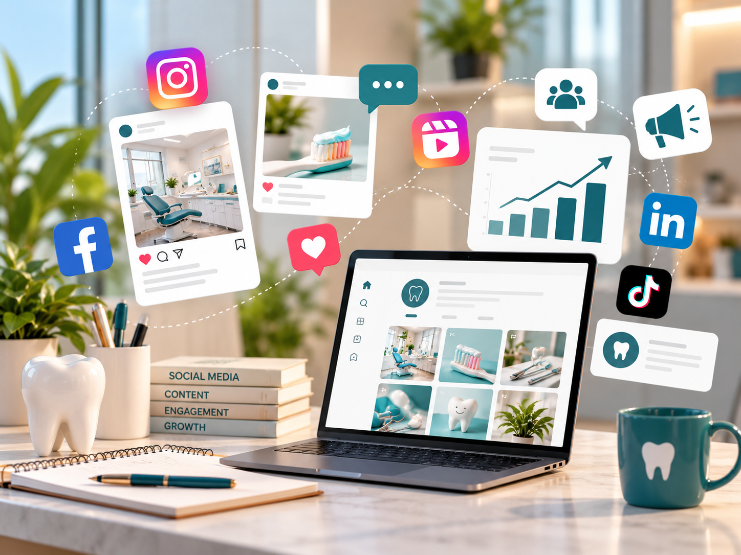 Organic social media content planning and brand engagement